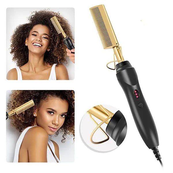 Multi-function Electric Copper Comb Hair Straightener