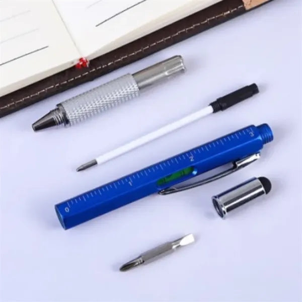 6-in-1 Multifunction Tool Pen with Stylus, Ruler, Level