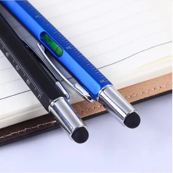6-in-1 Multifunction Tool Pen with Stylus, Ruler, Level