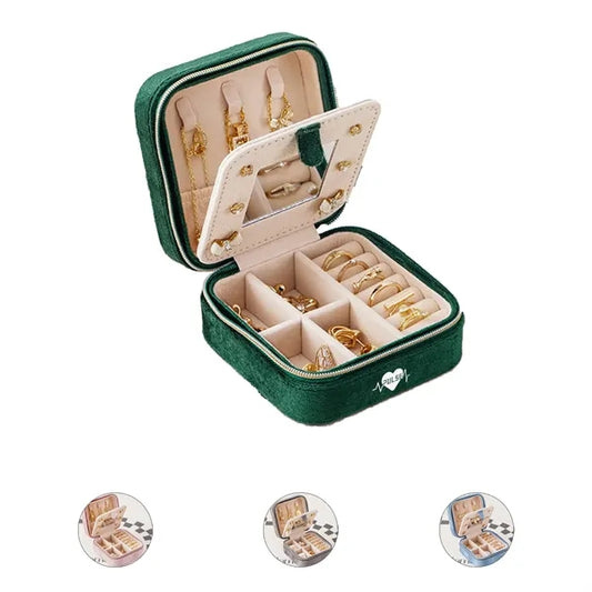 Travel Jewelry Box Organizer With Mirror