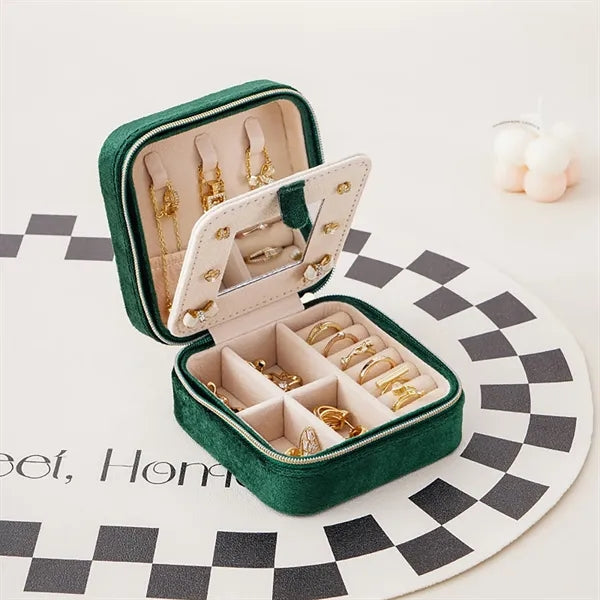 Travel Jewelry Box Organizer With Mirror
