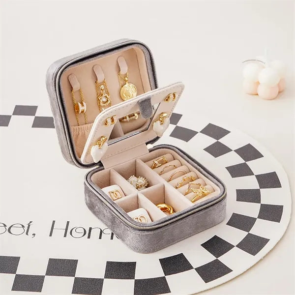 Travel Jewelry Box Organizer With Mirror
