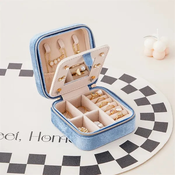Travel Jewelry Box Organizer With Mirror