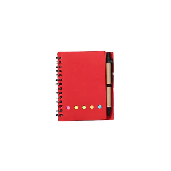 Lined Spiral Notebook With Pen Sticky Notes