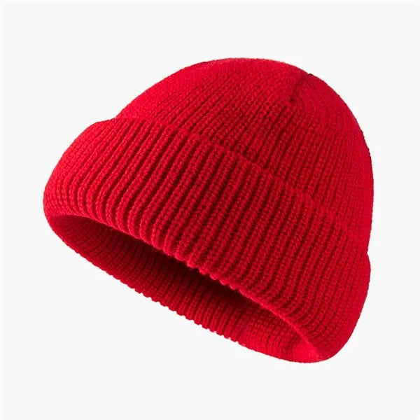 Unisex Acrylic Brimless Knit Beanie - Warm & Minimalist
