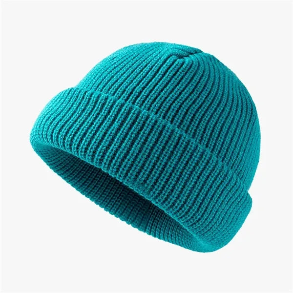 Unisex Acrylic Brimless Knit Beanie - Warm & Minimalist