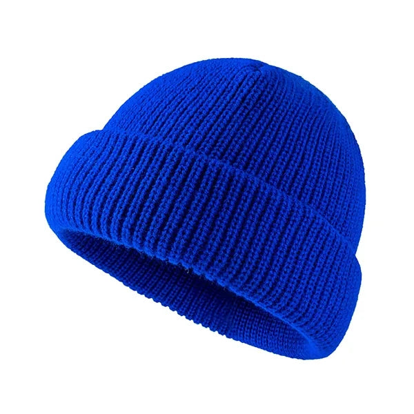 Unisex Acrylic Brimless Knit Beanie - Warm & Minimalist