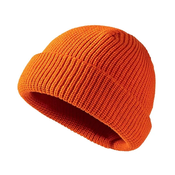 Unisex Acrylic Brimless Knit Beanie - Warm & Minimalist