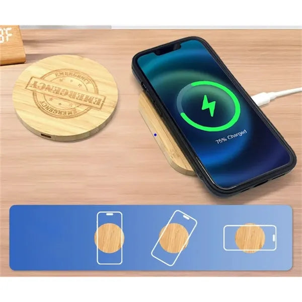 Eco-friendly Bamboo Wireless Charger for Phones