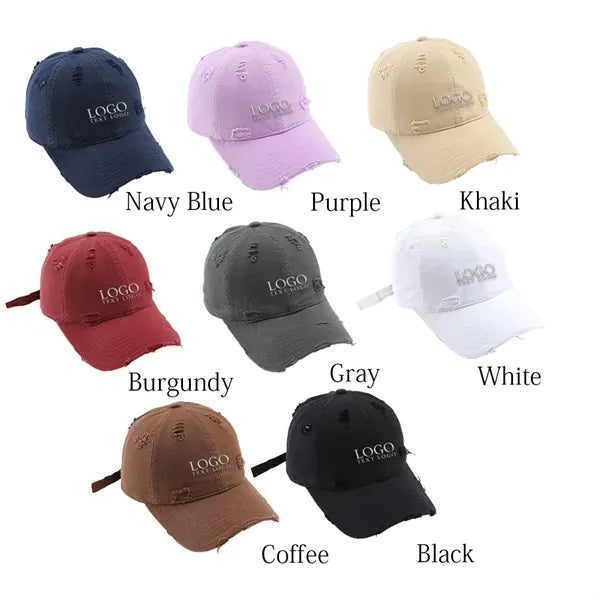 Vintage Custom Embroidery Old Hole Dad Hat