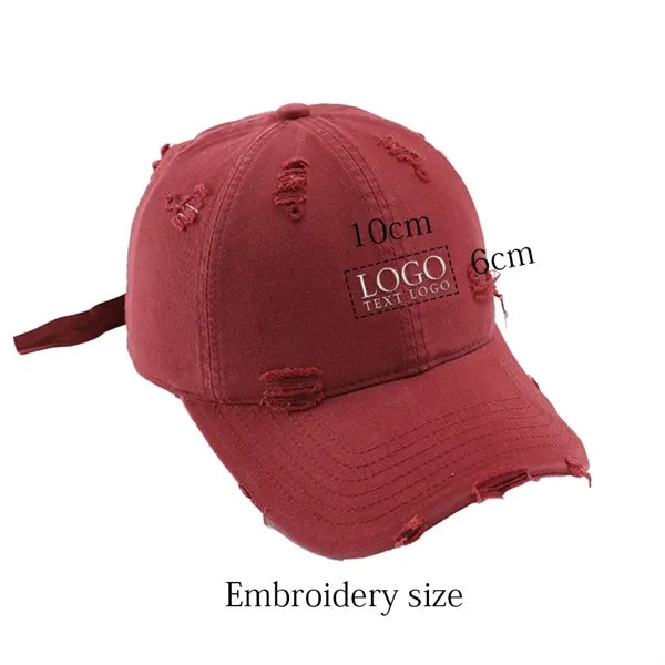 Vintage Custom Embroidery Old Hole Dad Hat