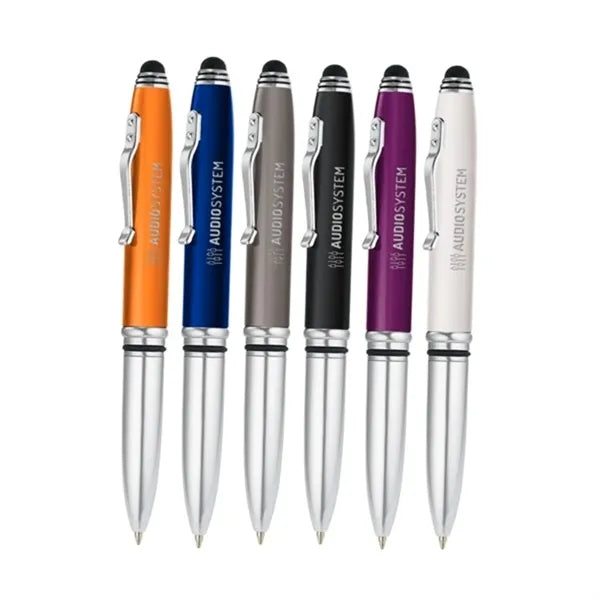 Flashlight and Stylus Metal Pen