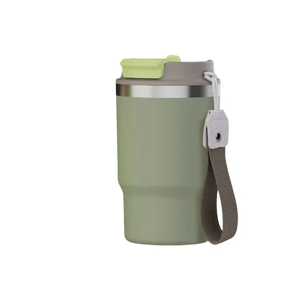 12/16 oz Coffee Tumbler Mug with 2-in-1 Lid and Strap