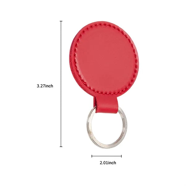 Round PU Leather Keychain with Flexible Snap Hook