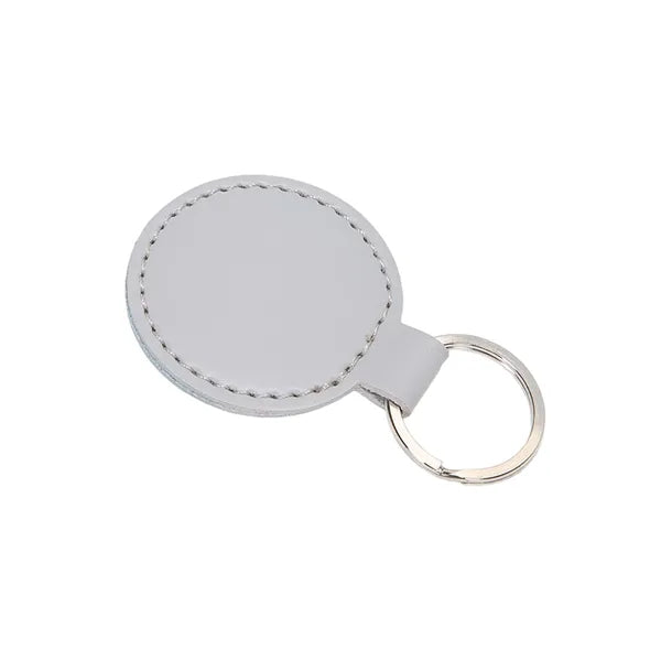 Round PU Leather Keychain with Flexible Snap Hook