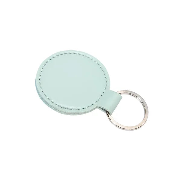 Round PU Leather Keychain with Flexible Snap Hook