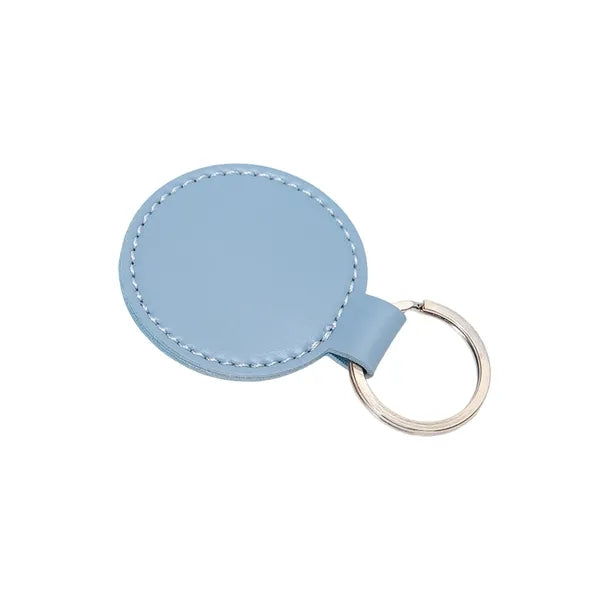 Round PU Leather Keychain with Flexible Snap Hook