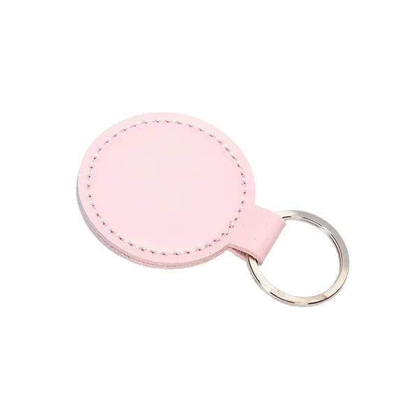 Round PU Leather Keychain with Flexible Snap Hook