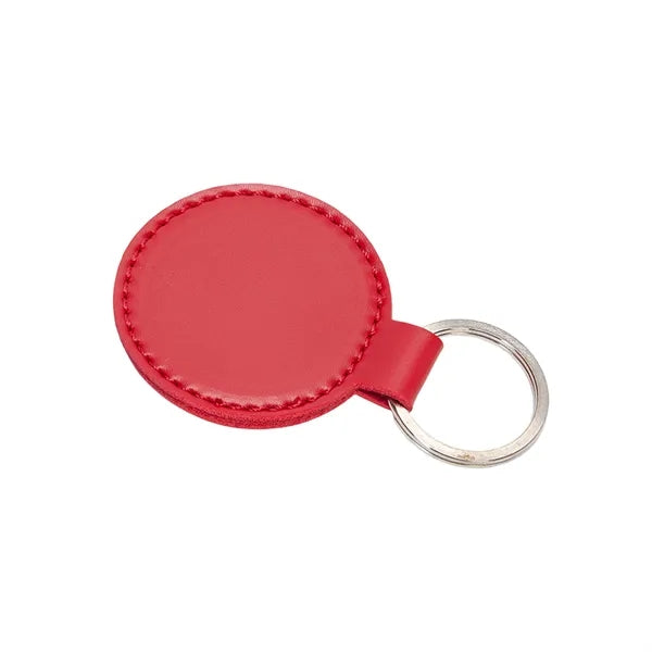 Round PU Leather Keychain with Flexible Snap Hook