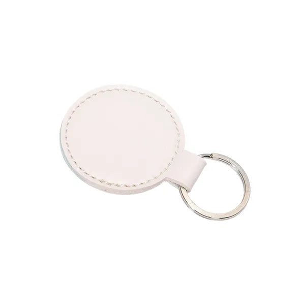 Round PU Leather Keychain with Flexible Snap Hook