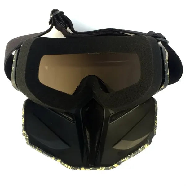 Motorcycle Helmet Riding Goggles Glasses With Face Mask