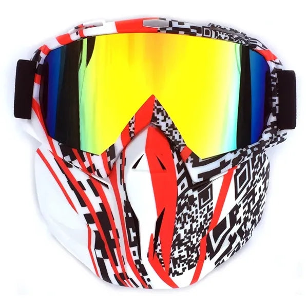 Motorcycle Helmet Riding Goggles Glasses With Face Mask