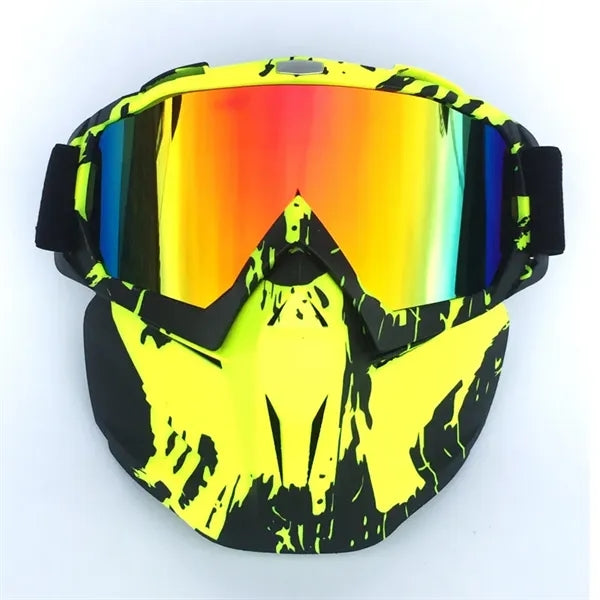 Motorcycle Helmet Riding Goggles Glasses With Face Mask