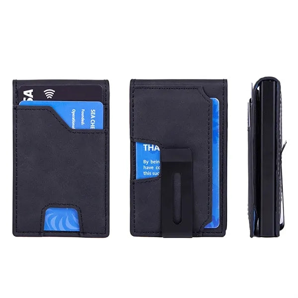 RFID Blocking Wallet Card Holder with Money Clip