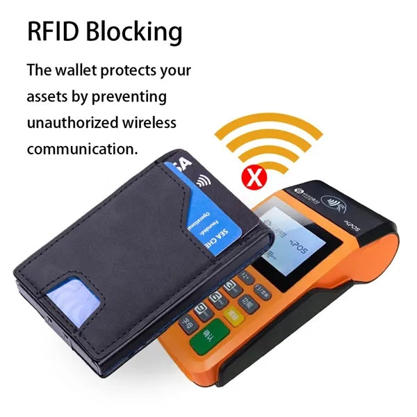 RFID Blocking Wallet Card Holder with Money Clip