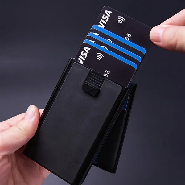 RFID Blocking Wallet Card Holder with Money Clip