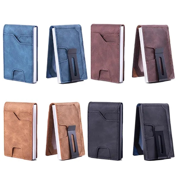 RFID Blocking Wallet Card Holder with Money Clip