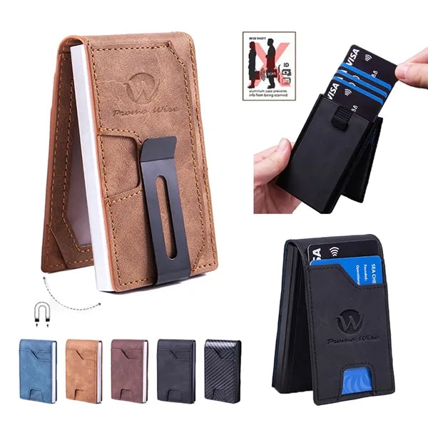 RFID Blocking Wallet Card Holder with Money Clip