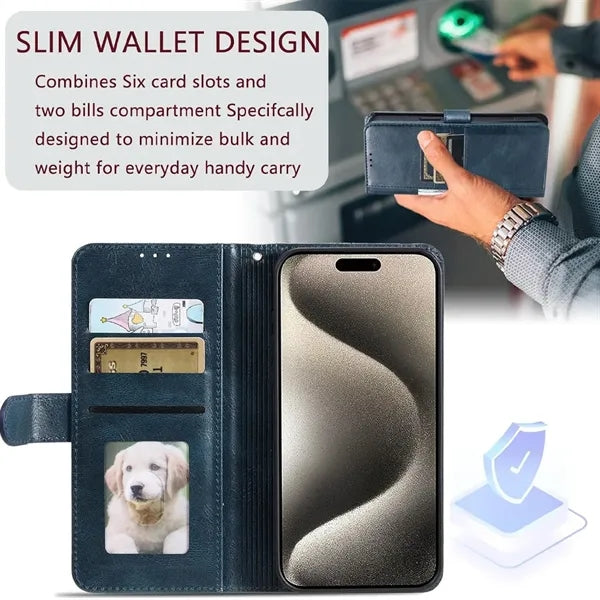 Magnetic Closure Wallet Card Holder Phone Case