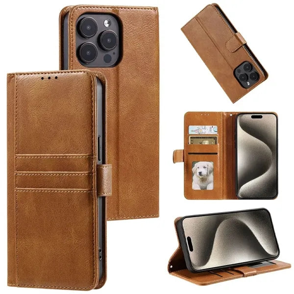 Magnetic Closure Wallet Card Holder Phone Case