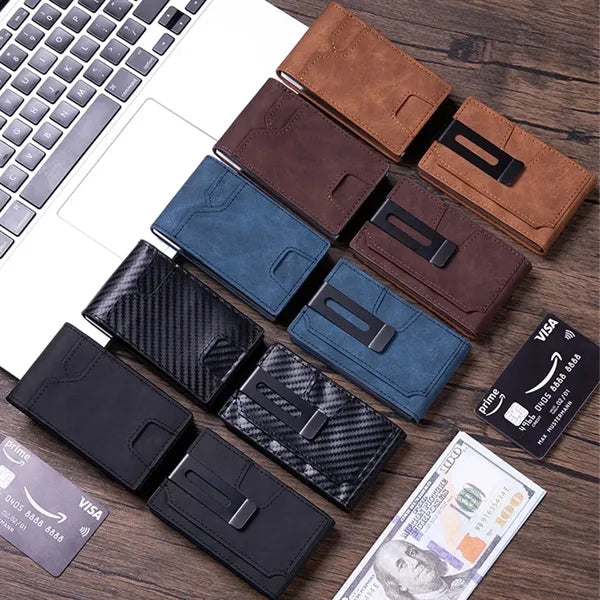 RFID Blocking Wallet Card Holder with Money Clip