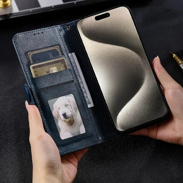 Magnetic Closure Wallet Card Holder Phone Case