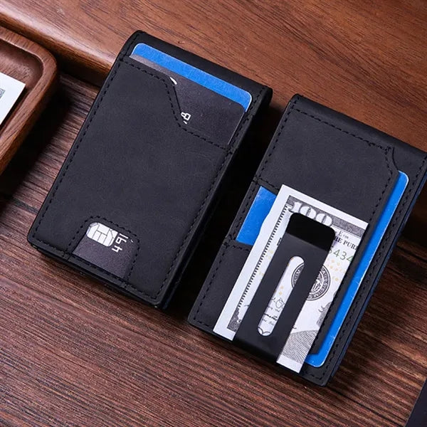 RFID Blocking Wallet Card Holder with Money Clip