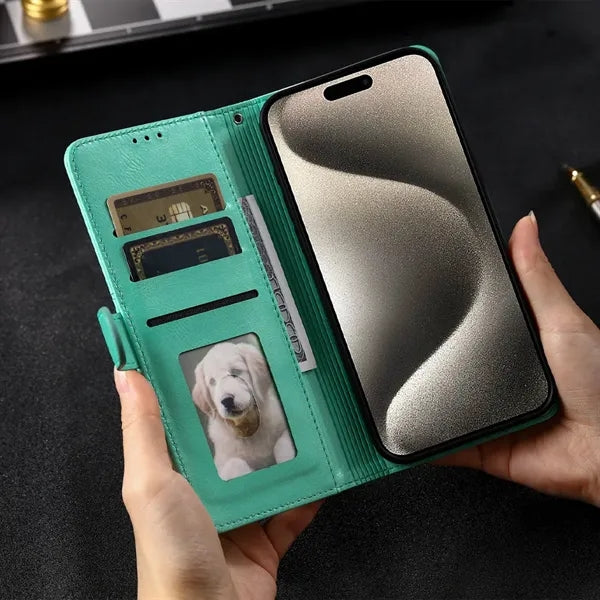 Magnetic Closure Wallet Card Holder Phone Case