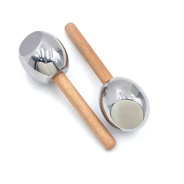 New Stainless Steel Ice Roller with Wooden Handle