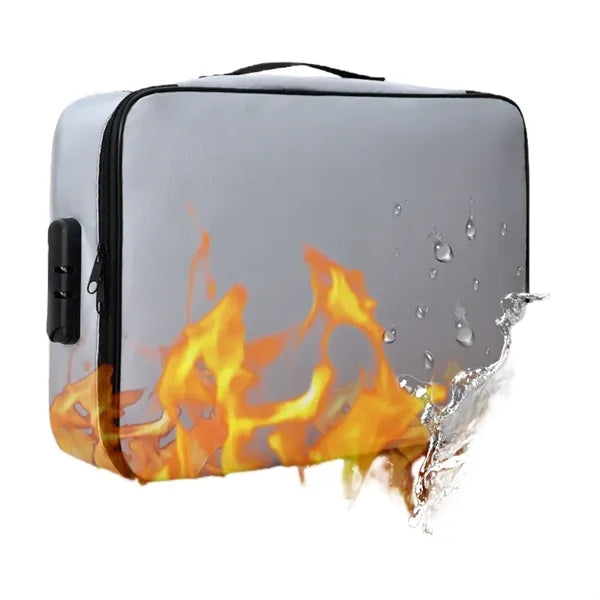 Large Capacity 3-Layer Fireproof Document Bag with Lock