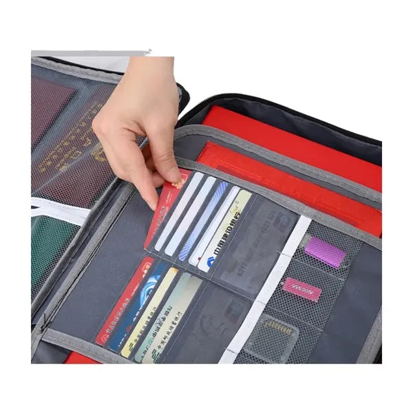 Large Capacity 3-Layer Fireproof Document Bag with Lock