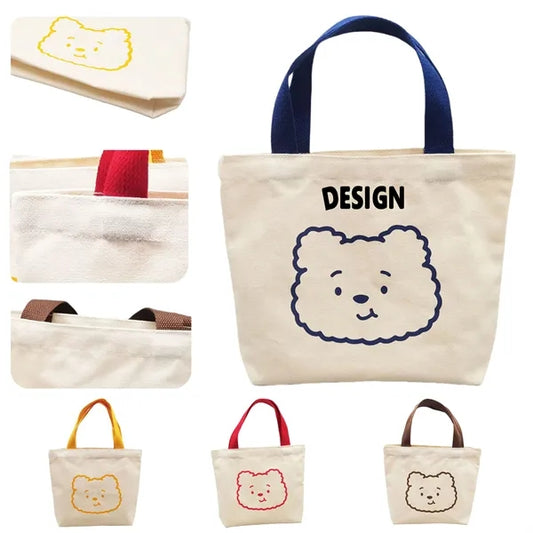 Compact Cotton Convenient Carry Lunch Tote
