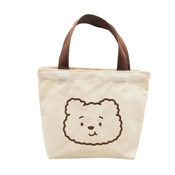 Compact Cotton Convenient Carry Lunch Tote