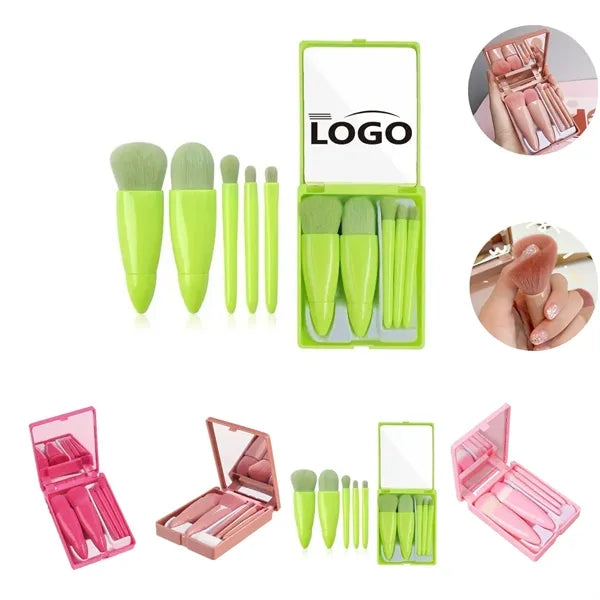 Travel Size Makeup Brushes Set With Case And Mirror