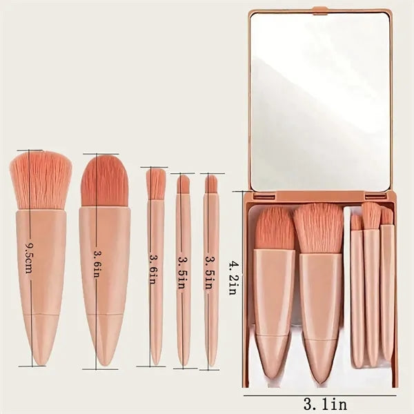 Travel Size Makeup Brushes Set With Case And Mirror