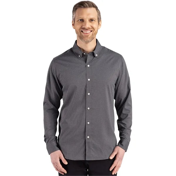 Cutter & Buck Skyline Recycled Gingham Mens Big & Tall Lo...