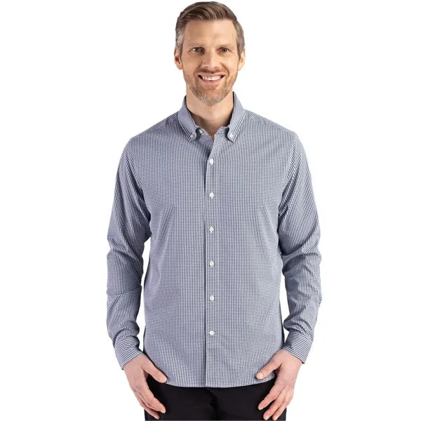 Cutter & Buck Skyline Recycled Gingham Mens Big & Tall Lo...