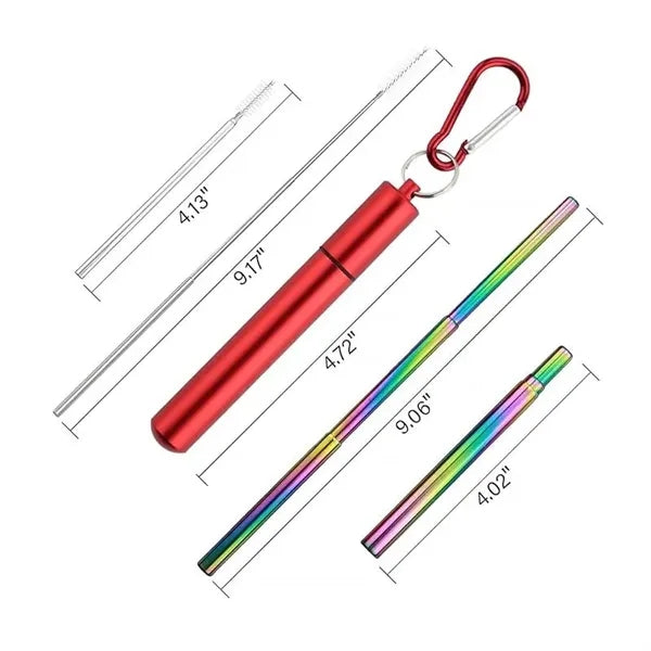 Collapsible Portable Metal Straw