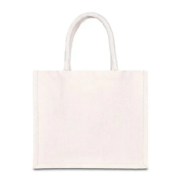 12 " x 14 "Jute Cotton Tote w/ Webbing Handle
