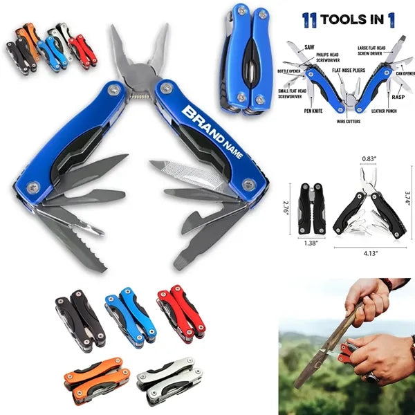 11-in-1 Stainless Steel Multi Tool with Pouch